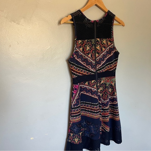 Fire Los Angeles Juniors Navy Blue Lace Sleeveless Skater Dress Size M Medium - Picture 6 of 10